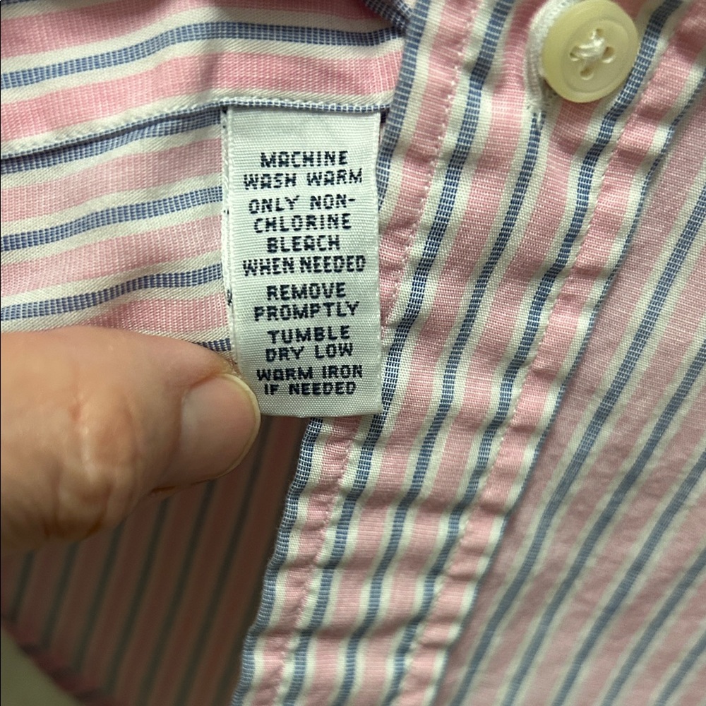 Vintage Ralph Lauren Pink/Blue Striped Preppy Shirt Men's Small Collegiate - Picture 9 of 13